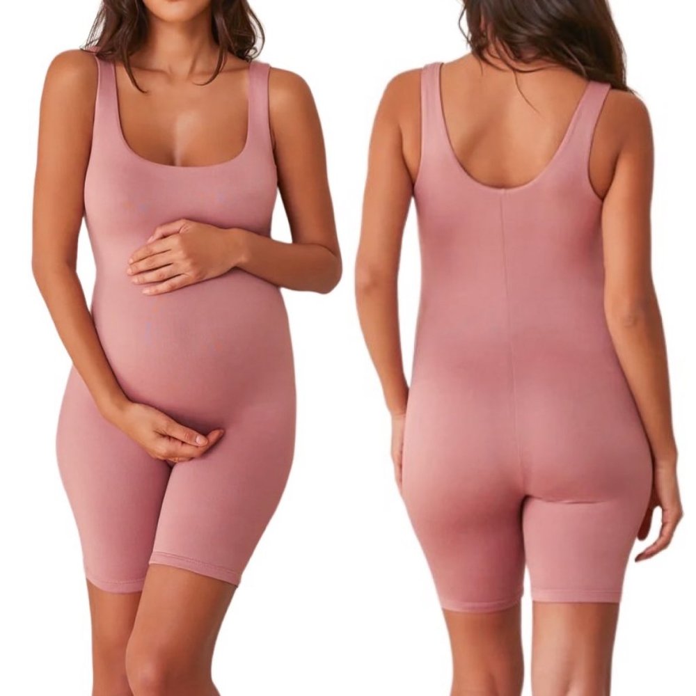Bumpsuit The Cindy Maternity Unitard in Mauve Romper Loungewear Women's Size S